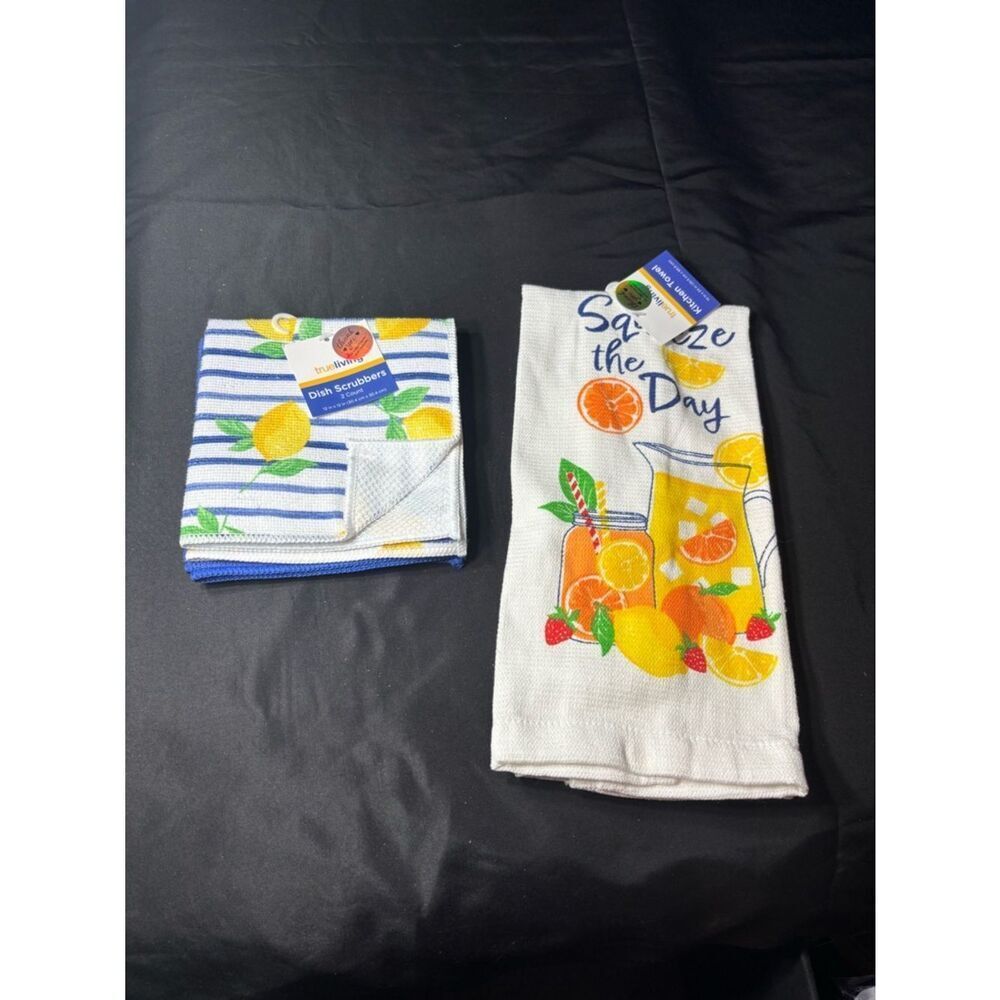 New Lemon-Themed Kitchen Towels Set of 3 - Bright Citrus Print